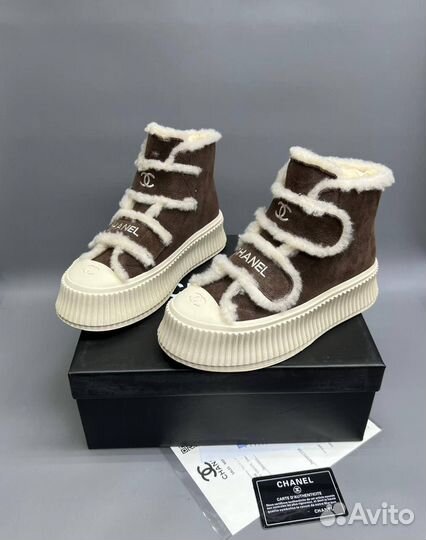 Кроссовки Кеды Chanel на меху зима Размер 36-40