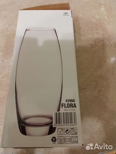 Ваза для цветов стекло h 24см