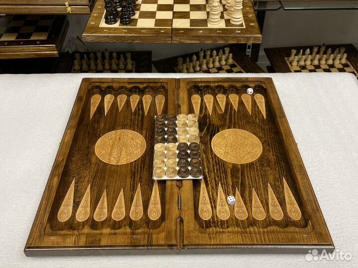 Шахматы нарды шашки 3 в 1 размер 50 см