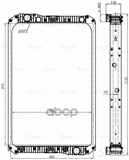 Радиатор охл. 668*980*42 LRc 15703 luzar