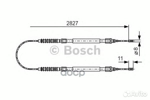 Трос стояночного тормоза зад прав/лев 19874