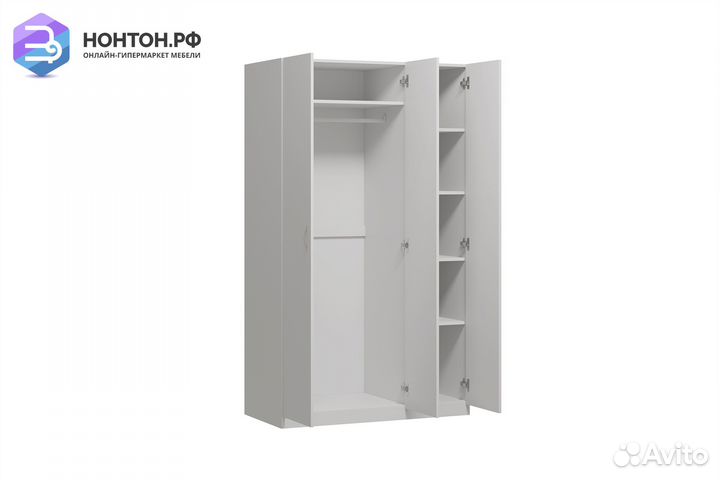 Шкаф трехстворчатый Пегас белый