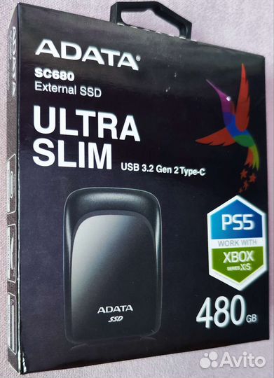 Внешний SSD adata SC680 480GB черный