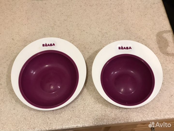 Тарелка детская пластиковая с крышкой Beaba