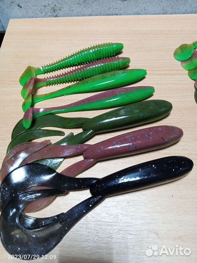 Набор силиконовых приманок для ловли крупной рыбы