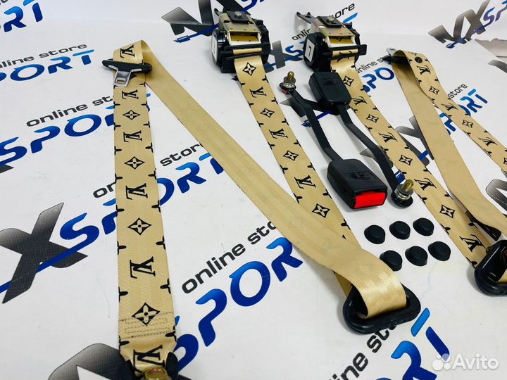 Передние ремни безопасности ваз 2107 (бежевый)