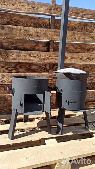 Печь для казана с трубой