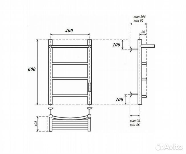 Полотенцесушитель электрический point PN04846PW