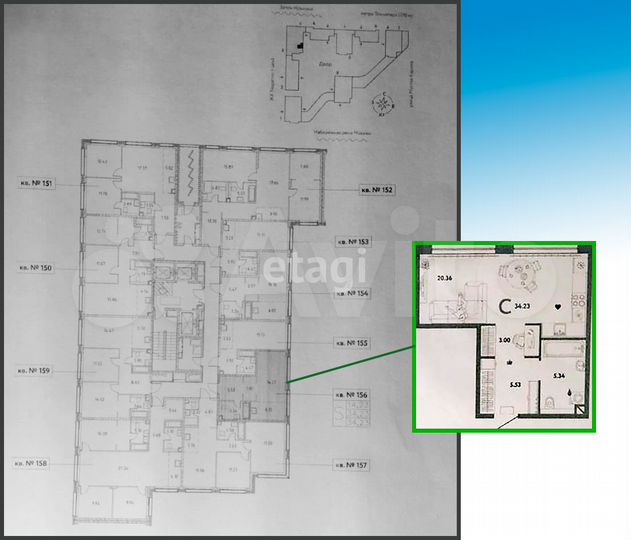 Квартира-студия, 34,2 м², 3/20 эт.