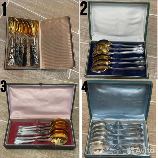 Набор чайных ложек СССР и столовых Элегант и др