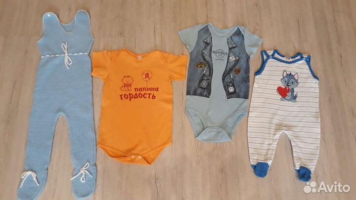 Пакет с вещами для мальчика до года+ботиночки