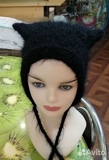 Чепчик с кошачьми ушками