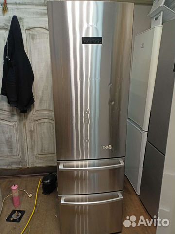 Холодильник haier 2м ноуфрост цвет металл
