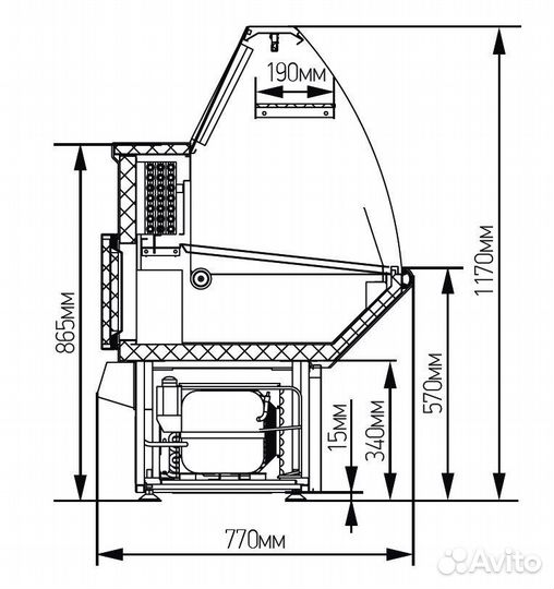 Витрина холодильная вхс-1,2 Нова