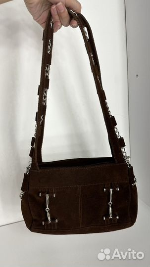 Сумка в стиле Gucci натуральная замша