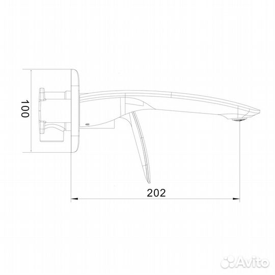 Смеситель для раковины встраиваемый Rose R11 R1141, хром