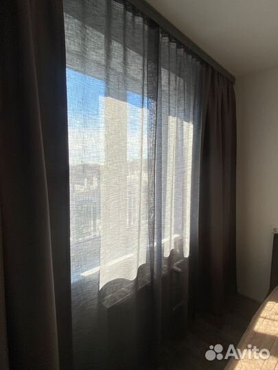 Тюль Лен серая