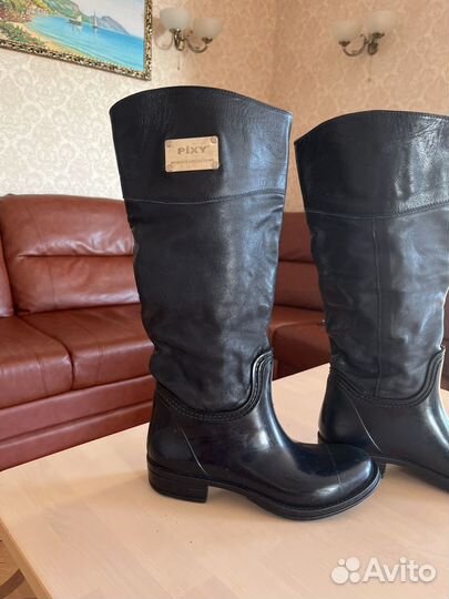 Сапоги резиновые женские (с кожей)