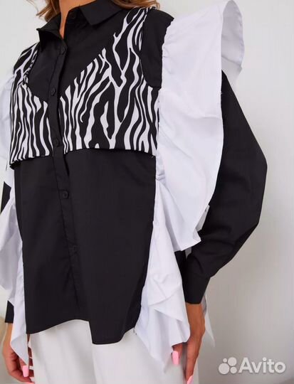 Рубашка женская с воланами