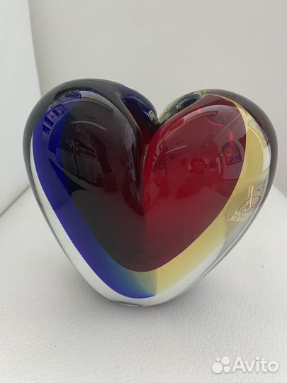 Ваза- сердце винтаж Муранское стекло Италия 1960