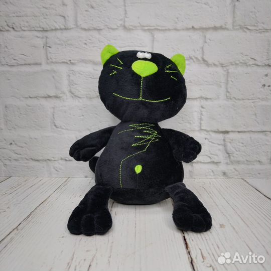 Мягкая игрушка Кот Батон черный серый