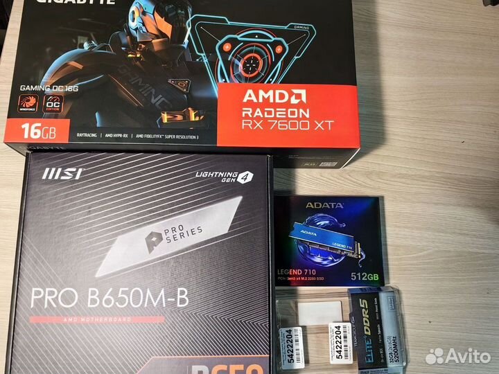 Игровой r5 7500f/rx 7600xt 16Gb/32Gb ddr5/512Gb nv