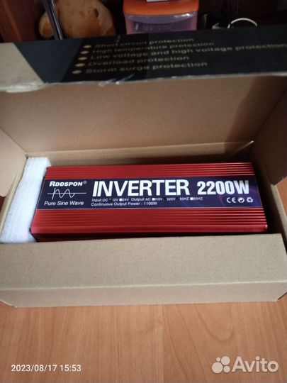 Инвертор 2200 вт Чистый синус 12-220 вольт