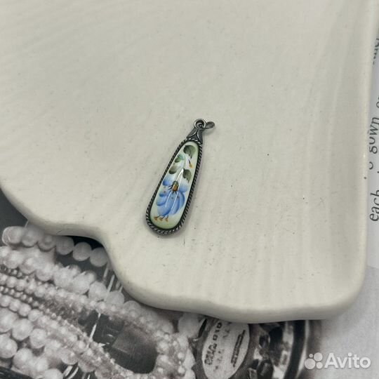 Советский винтажный кулон, финифть, СССР