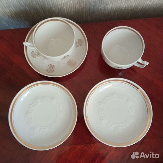 Чайная пара, чашки, блюдце фарфор СССР Вербилки