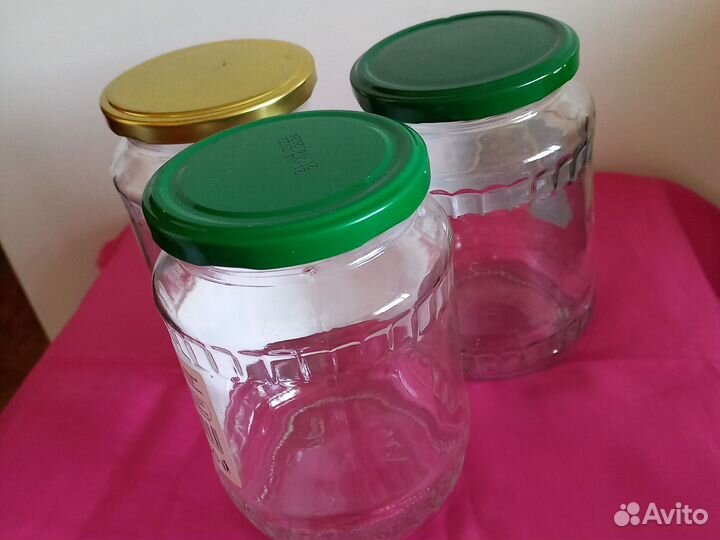 Банки 0,5л. винтовые с крышками. Доставка бесплатн