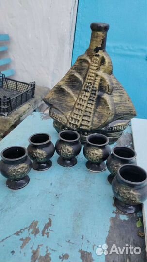 Штофы и графины СССР корабль с рюмками