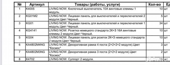 Bticino living now согласно списку