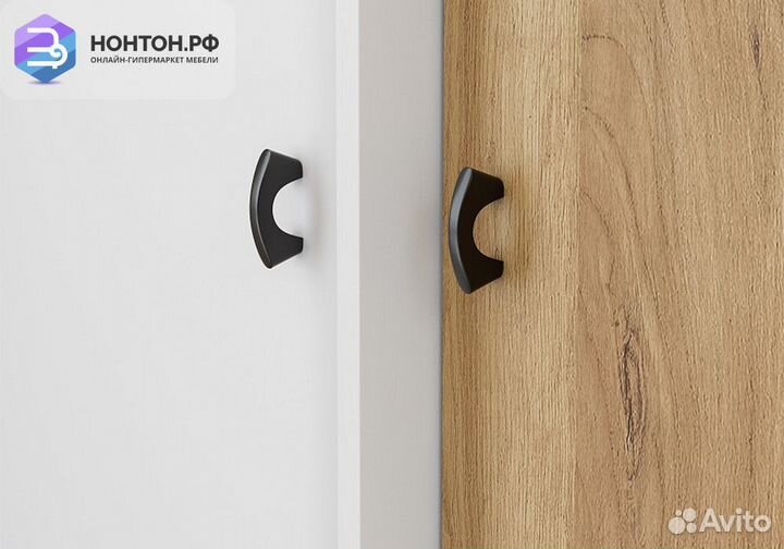 Шкаф 3х-створчатый комбинированный Анри белый текс