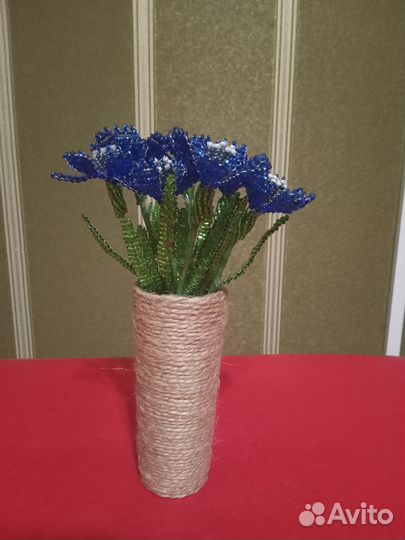 Васильки из бисера