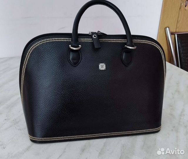 Сумка кожаная черная
