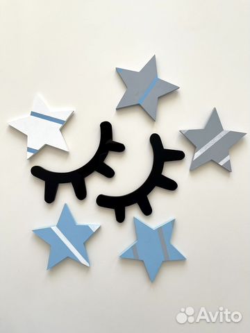 Деревянные звезды и ресницы на стену