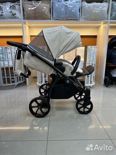 Коляска TutIs Nanni 2023 эко кожа молочный