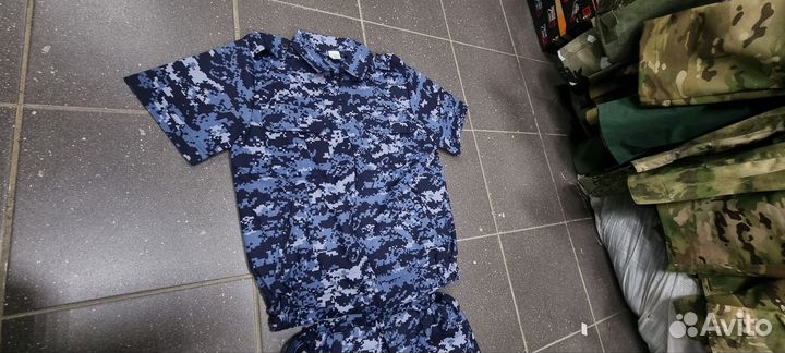 Форма Синяя Точка короткий рукав Вискоза