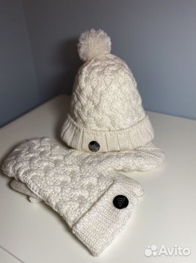 Шапка шарф и варежки adidas на флисе