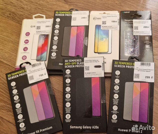 Защитное стекло на Honor, Realme, Samsung, Xiaomi