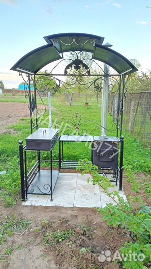 Мангал с печью под казан