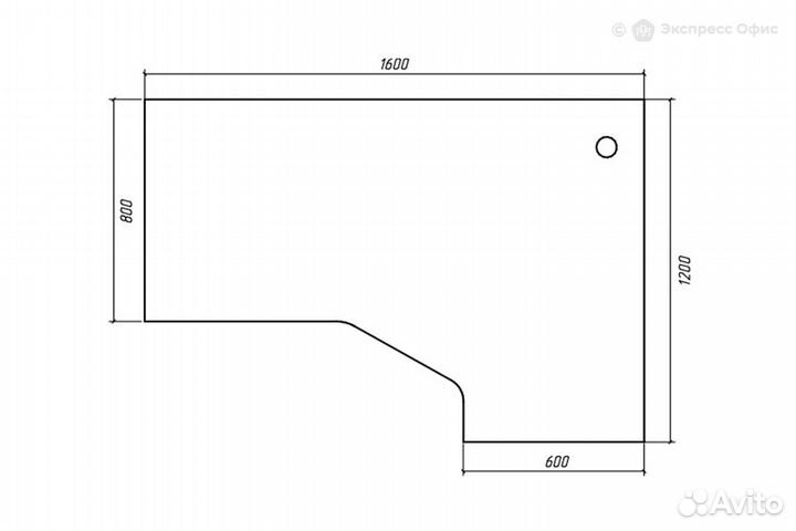 Стол письменный эргономичный на металлоопорах правый Trend Metal TDM32215535