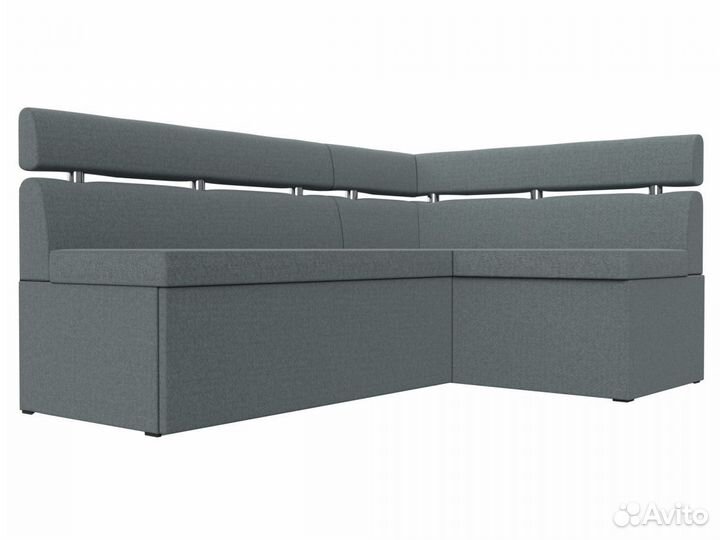 Диван кухонный угловой Классик правый угол, рогожка, амур серый