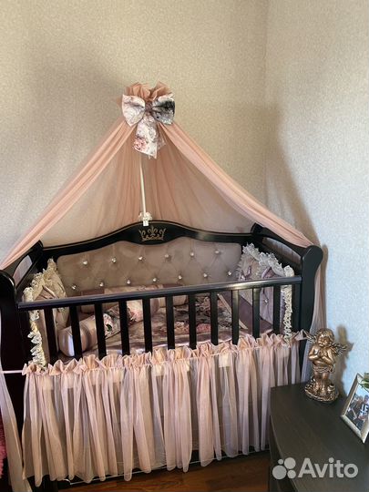 Балдахин, бортики и постельное в детскую кроватку