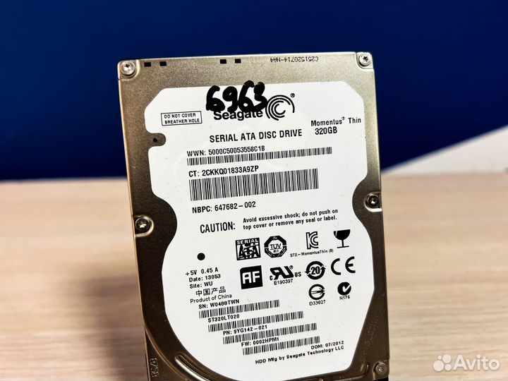 Жесткий диск Seagate 320Gb ST320LT020 6963ч