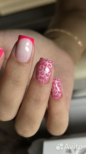 Маникюр гель-лак укрепление ногтей френч