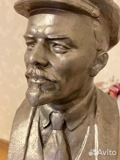 Редкий Бюст Ленин в кепке. Баганов 1979г Силумин
