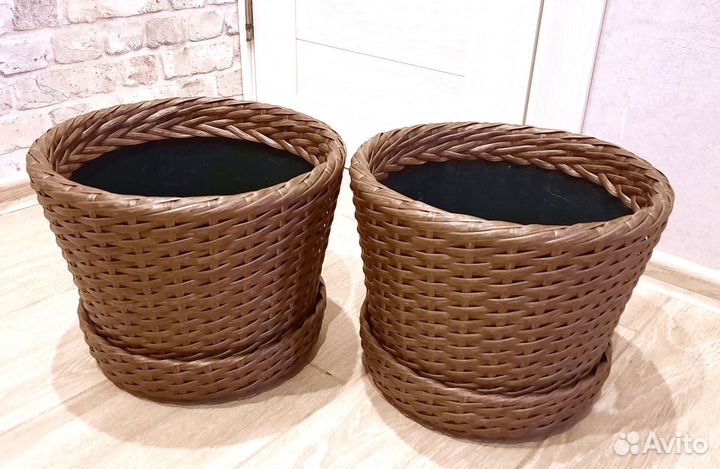 Кашпо из искусственного ротанга 12 л