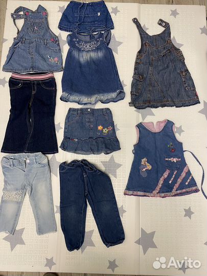 Одежда джинсовая для девочки пакетом 80 86 92