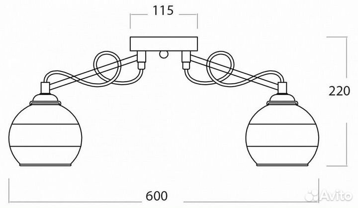 Потолочная люстра Escada Riley 1179/5P